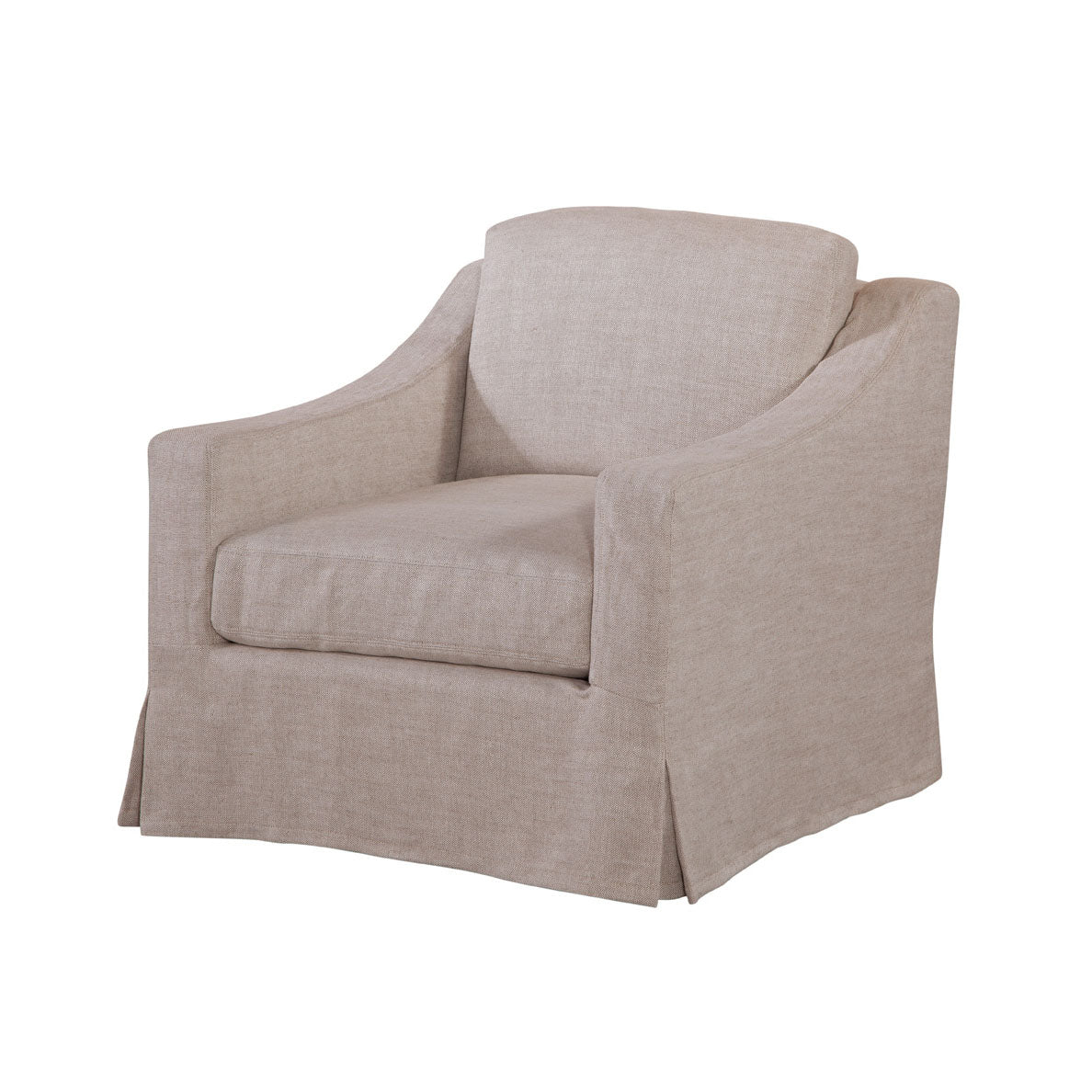 Dune Slipcovered Swivel Chair in Floris Linen (Performance Fabric)