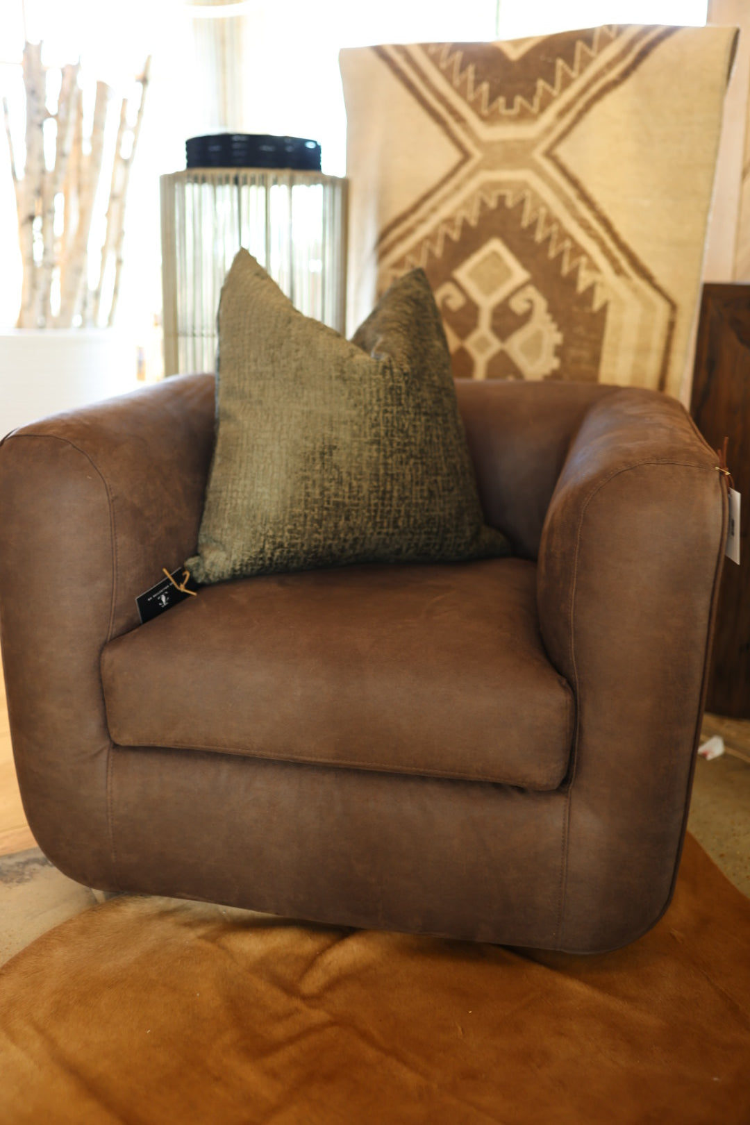 Hill Bull Brown Swivel Chair
