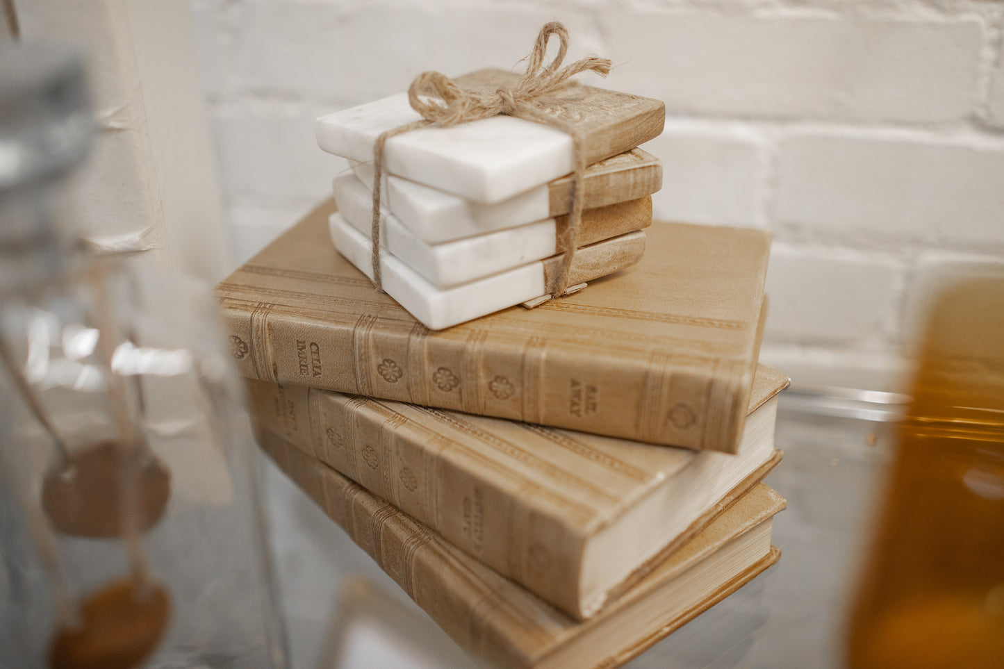 Tan Leather Decorative Book 8.75"x5.5"