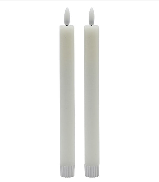 Medium White Flameless Taper (Set of 2)