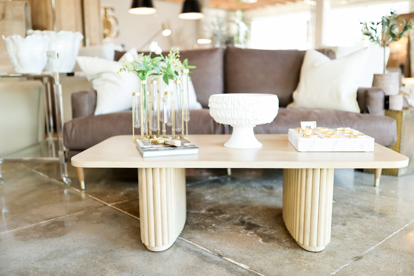 Coffee Table Mango Wood H 15.75"