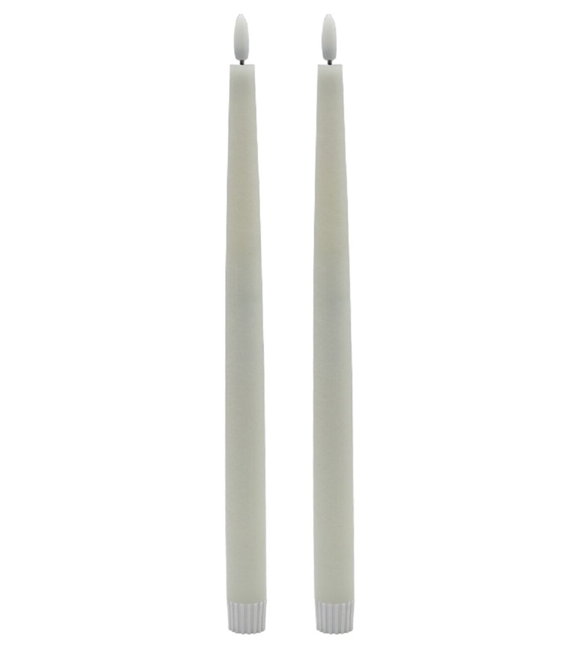 Tall White Flameless Taper (Set of 2)