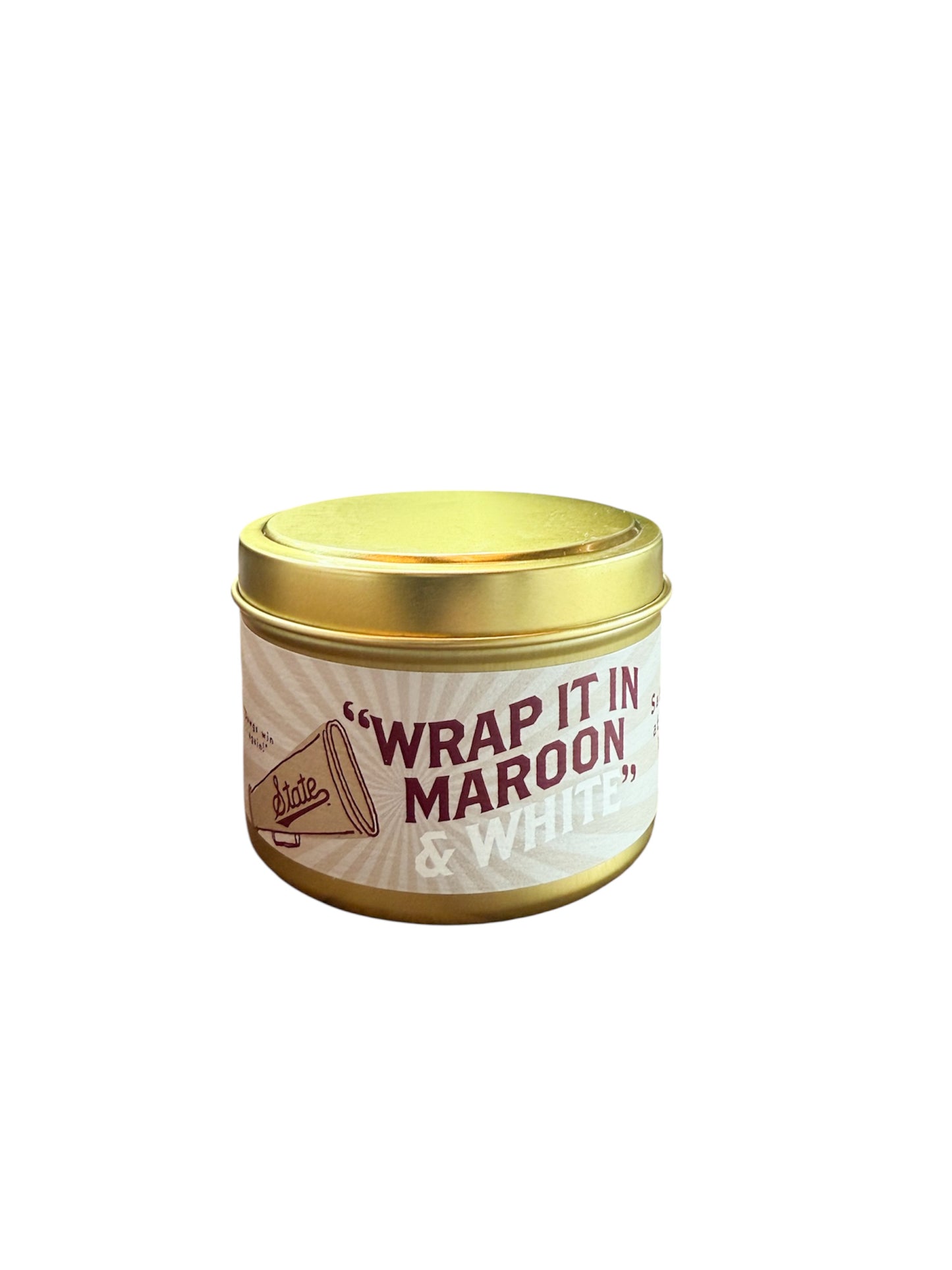 Wrap it in Maroon & White Candle