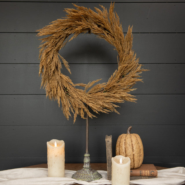 21" DARK GOLD WHEAT WREATH