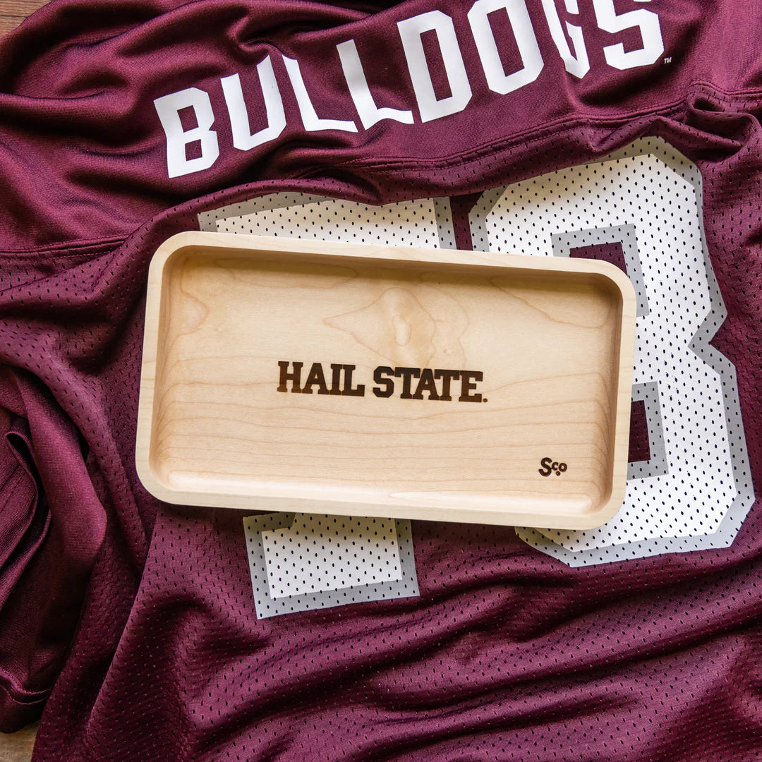 MAPLE MISSISSIPPI STATE WOODEN VALET - HAIL STATE