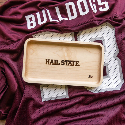 MAPLE MISSISSIPPI STATE WOODEN VALET - HAIL STATE