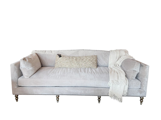 Adrienne Velvet Sofa - Light Grey