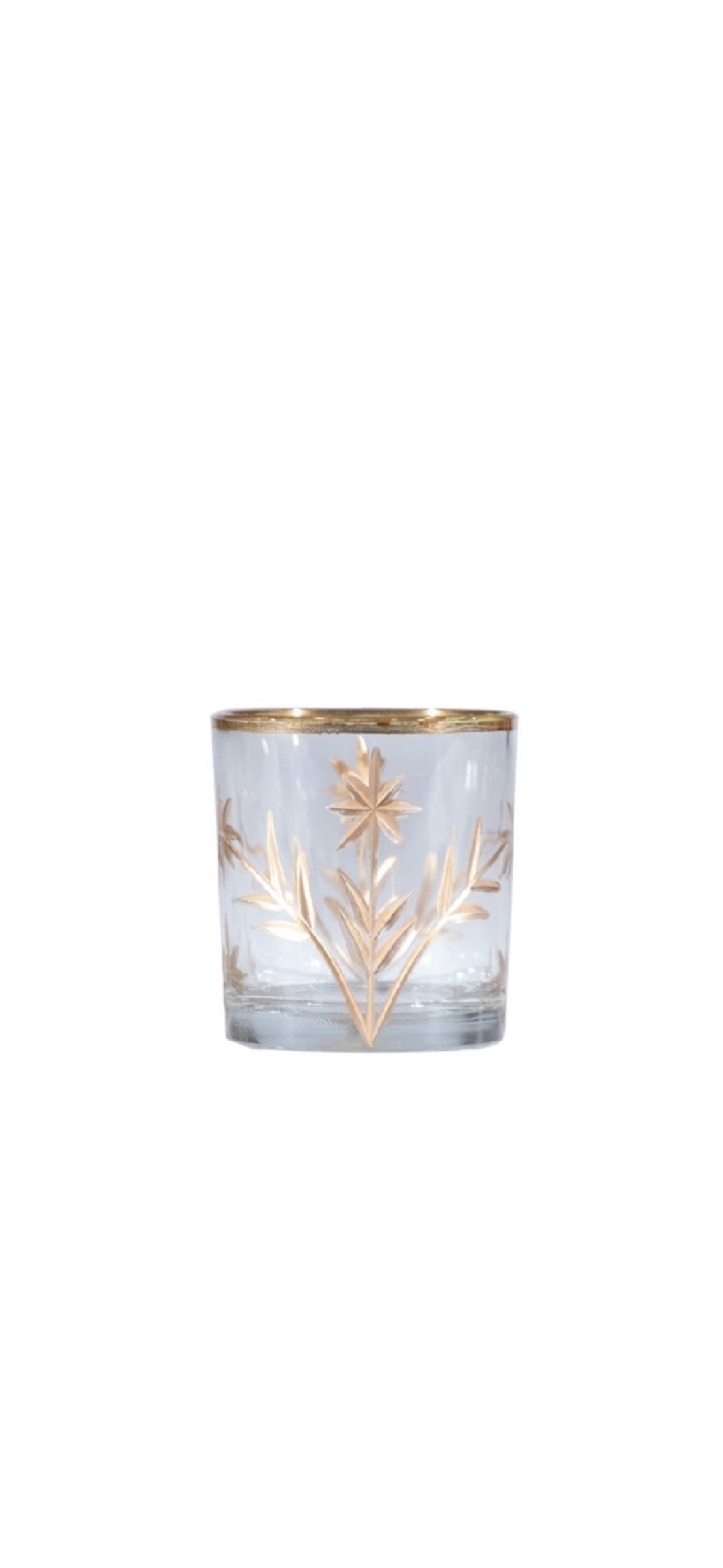 Hand-Painted Etched Glass Tealight/Votive Holder with Design, 4 Styles