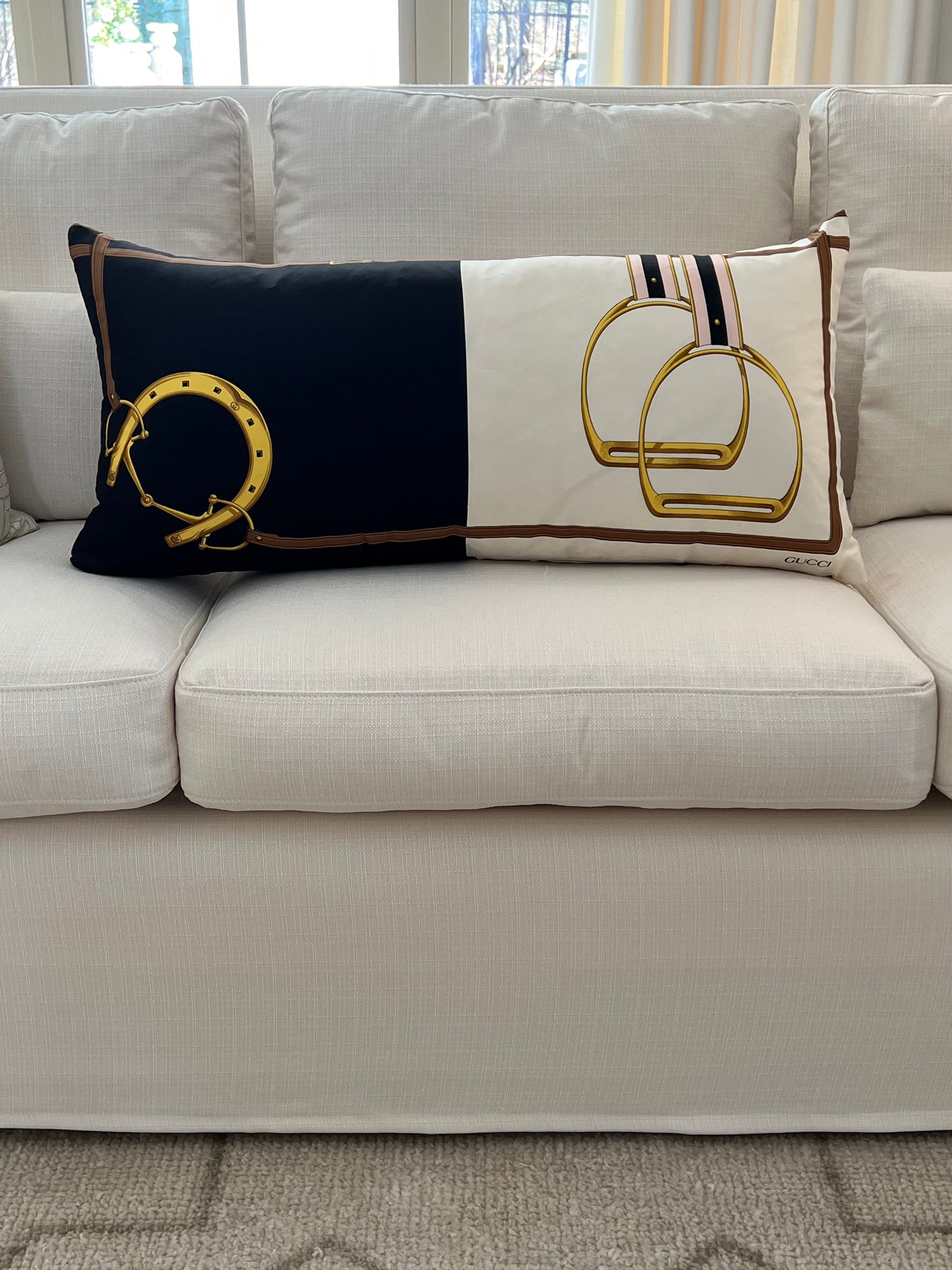 Custom Hermes Lumbar Pillow
