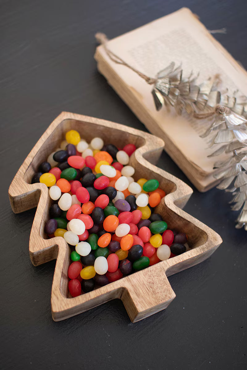 WOODEN CHRISTMAS BOWL - TREE