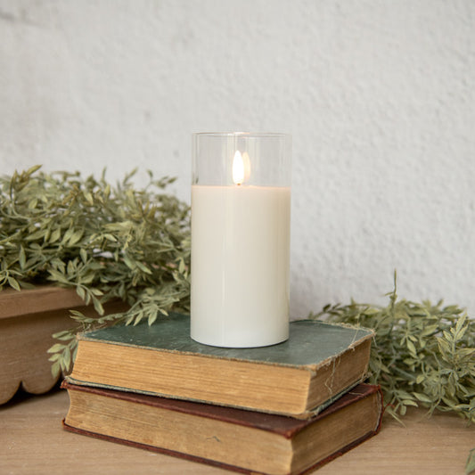 6" GLASS 3D FLAME CANDLE