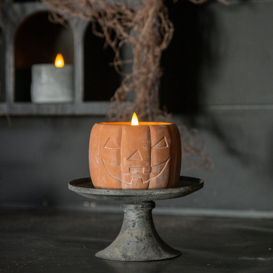 3.75" ORANGE JACK-O-LANTERN 3D FLAME CANDLE