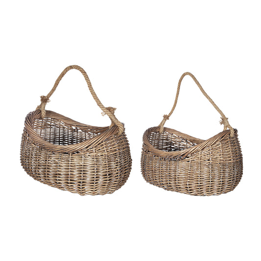 Willow Basket With Rope Handle