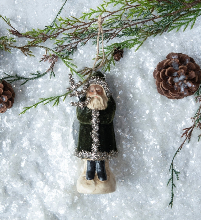 FOREST VELVET BELSNICKLE ORNAMENT (SET OF 2)