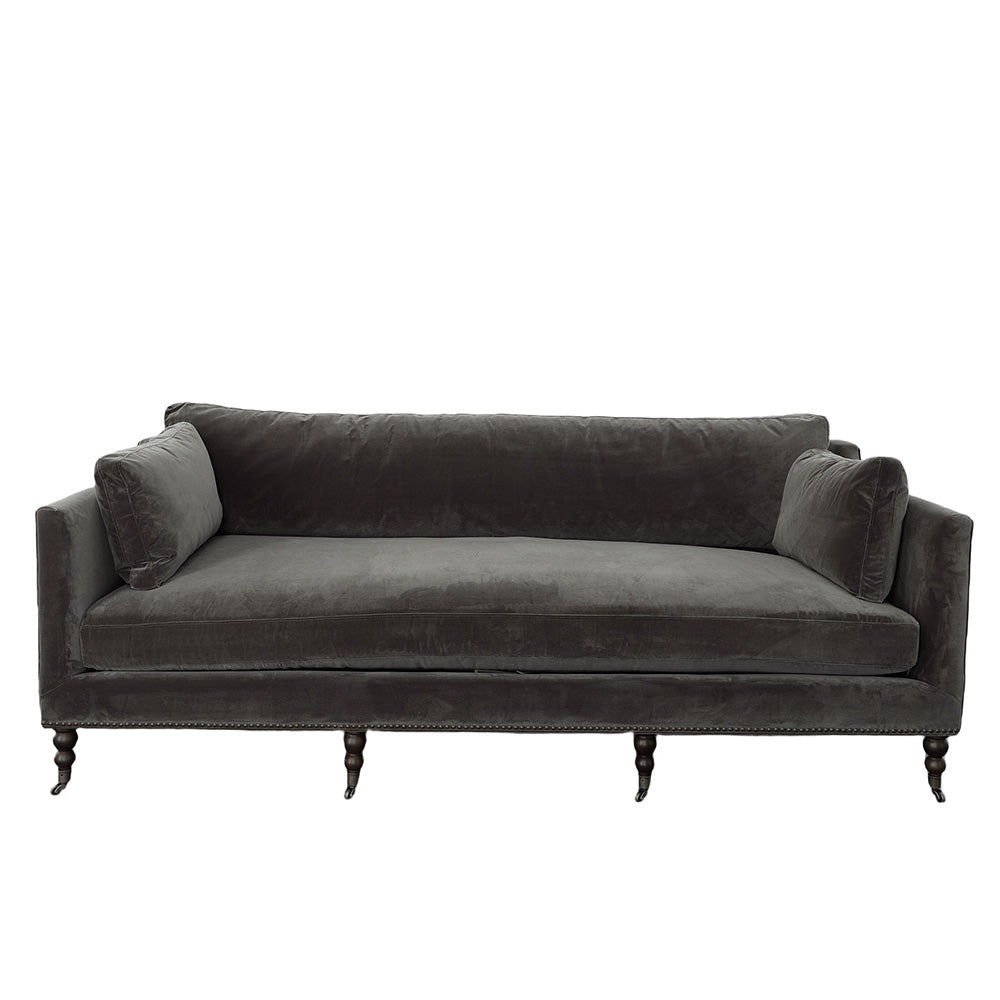 Adrienne Velvet Sofa - Light Grey