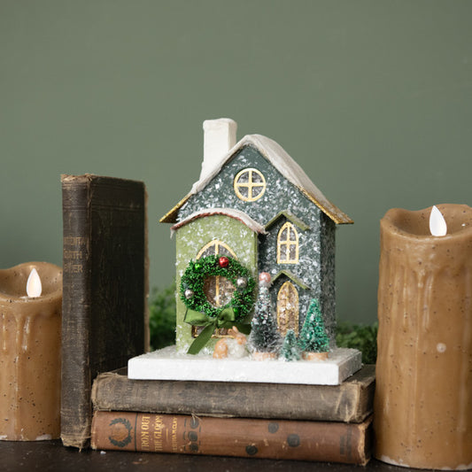 7.25” Snowy Green House