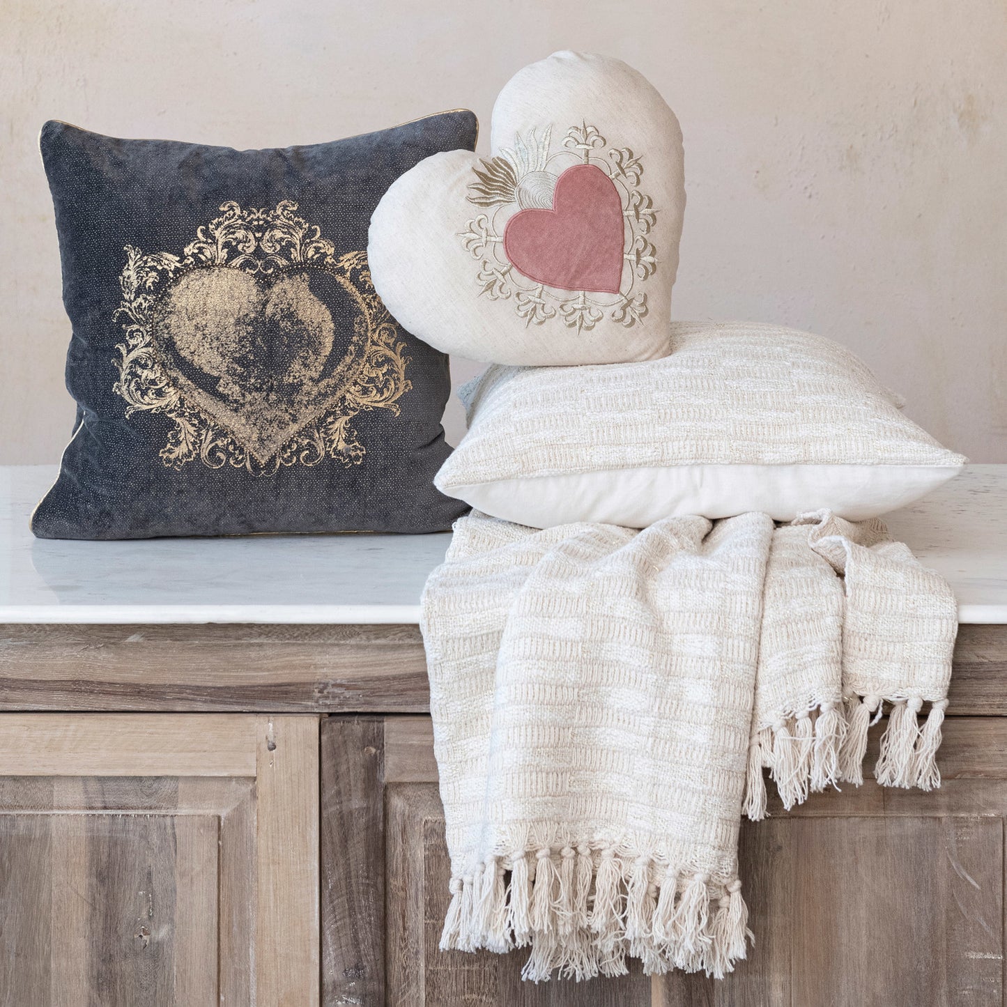 60"Lx50"W Cotton Blend Throw