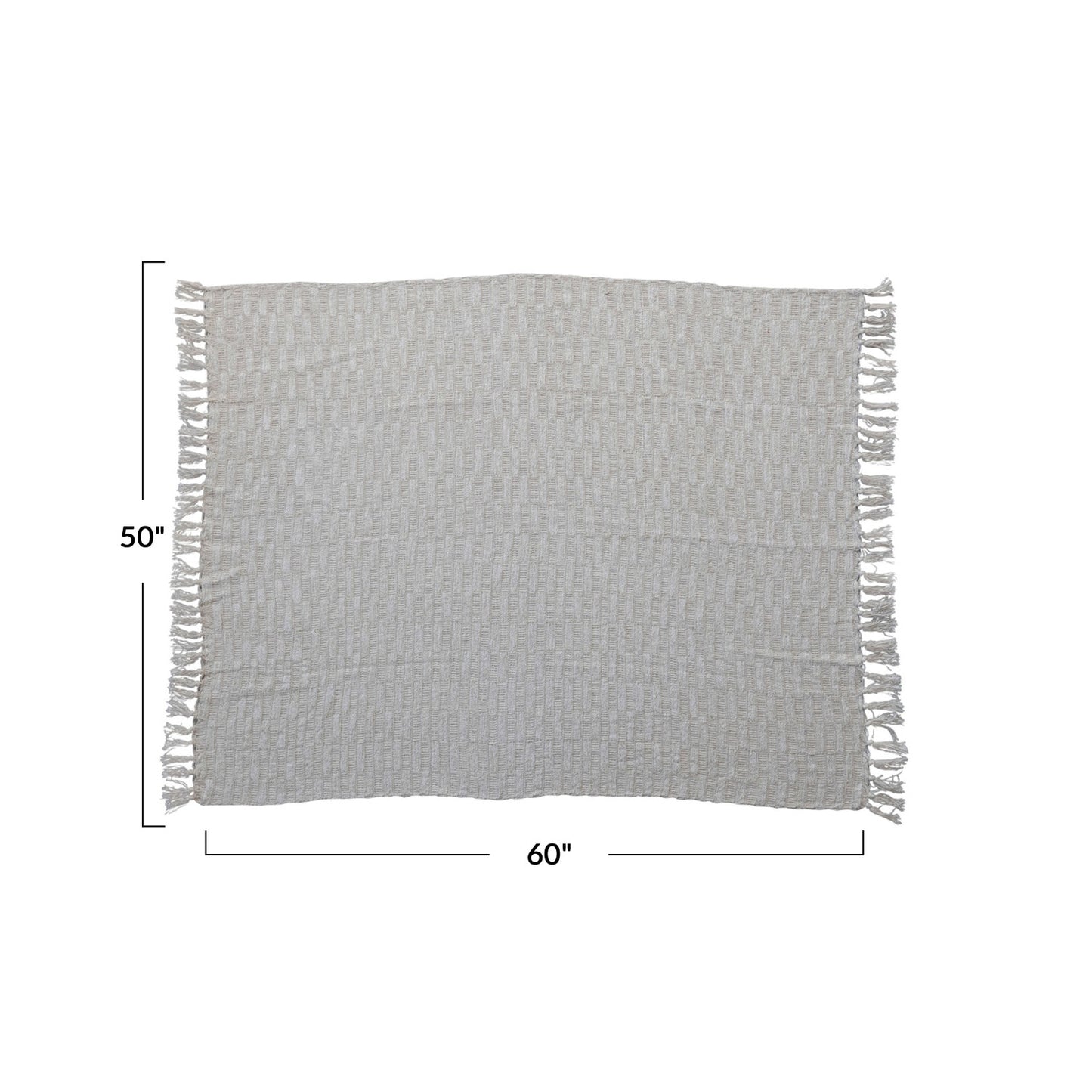 60"Lx50"W Cotton Blend Throw