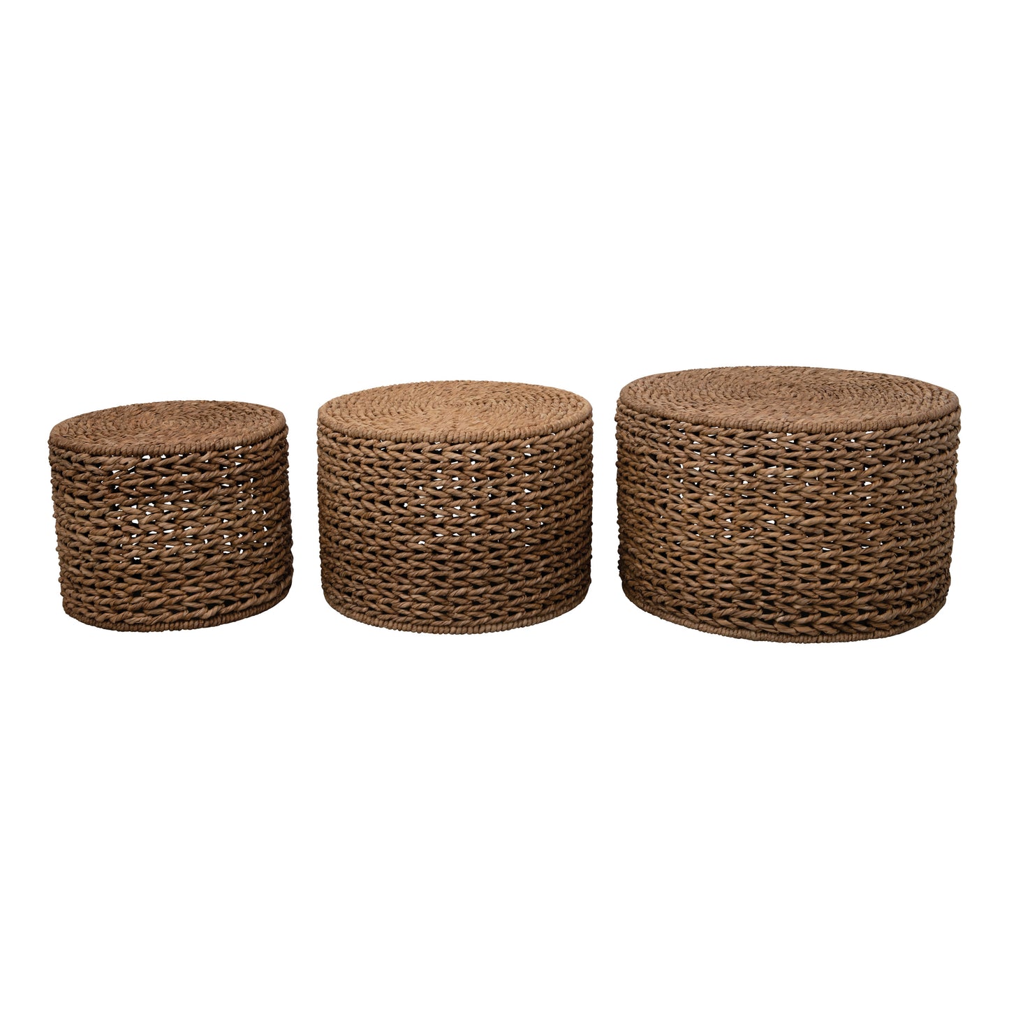 Hand-Woven Nesting Tables, Set of 3