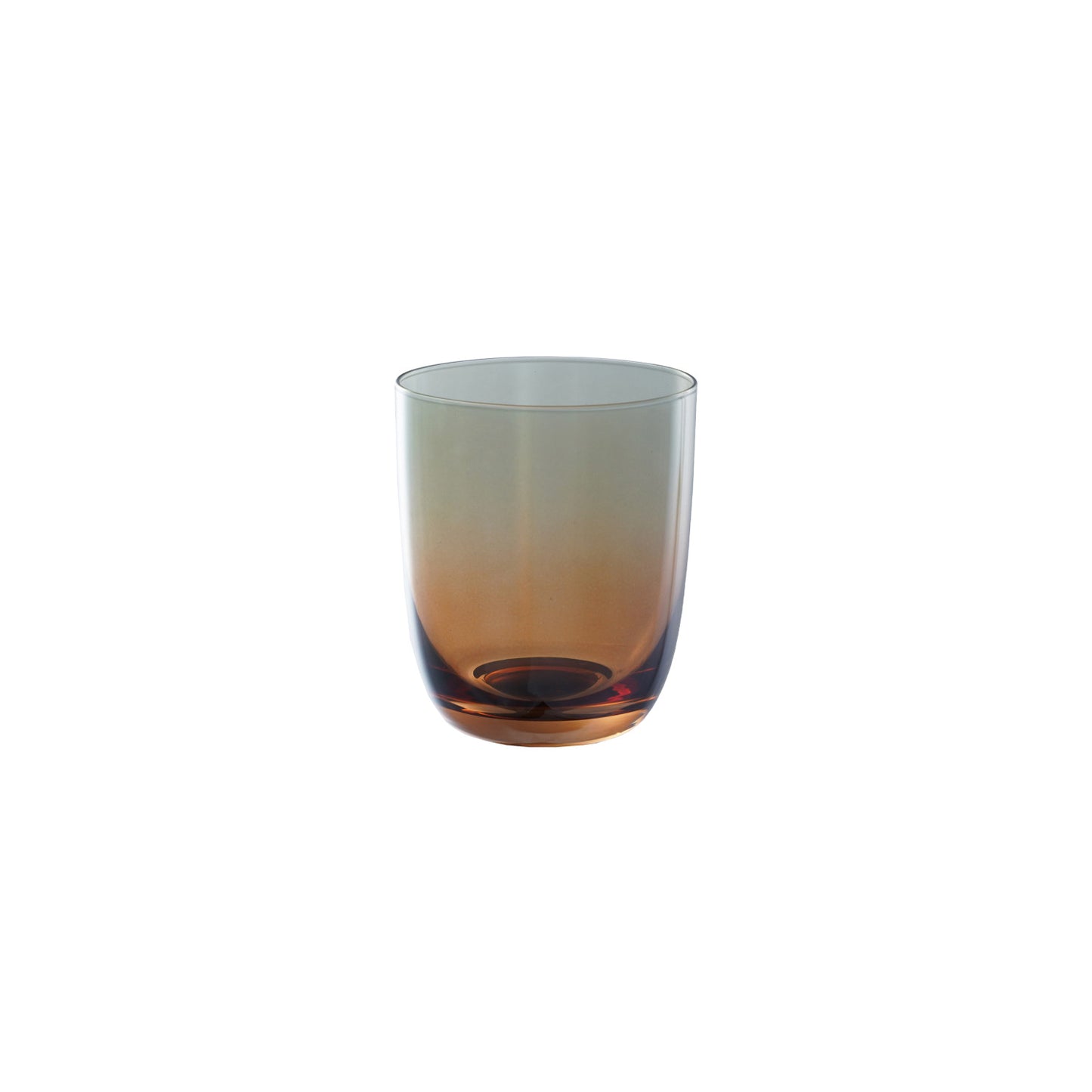 10 oz. Drinking Glass, Iridescent Finish, Amber Color & Green Ombre