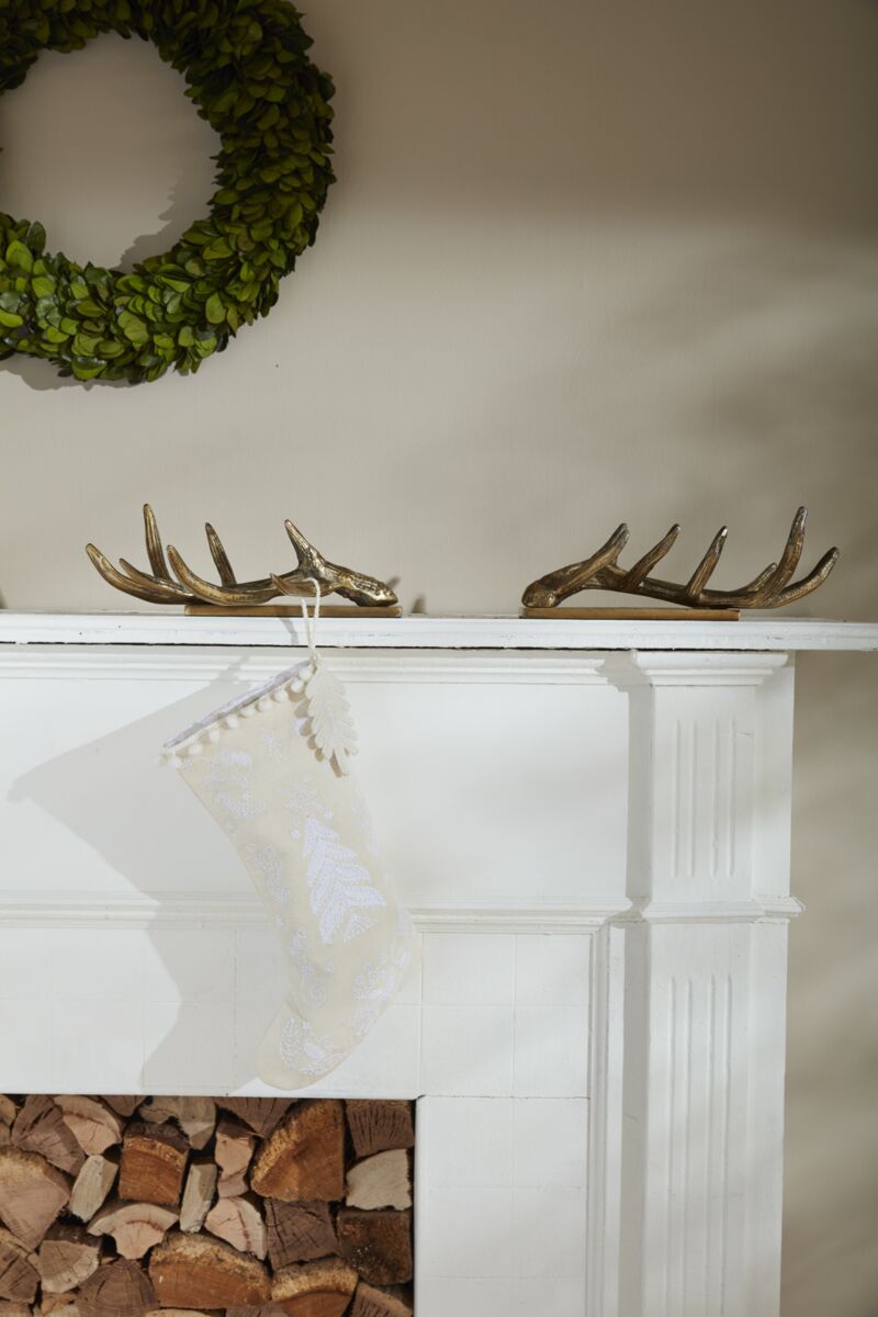 Antler Stocking Holder Set of 2 - 13"x 9"x 4.75"