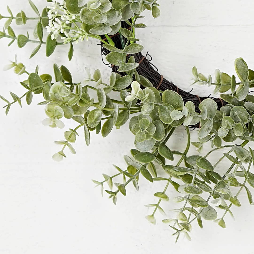 16in(6.5) Twig Wreath-Sage Eucalyptus with Seeds