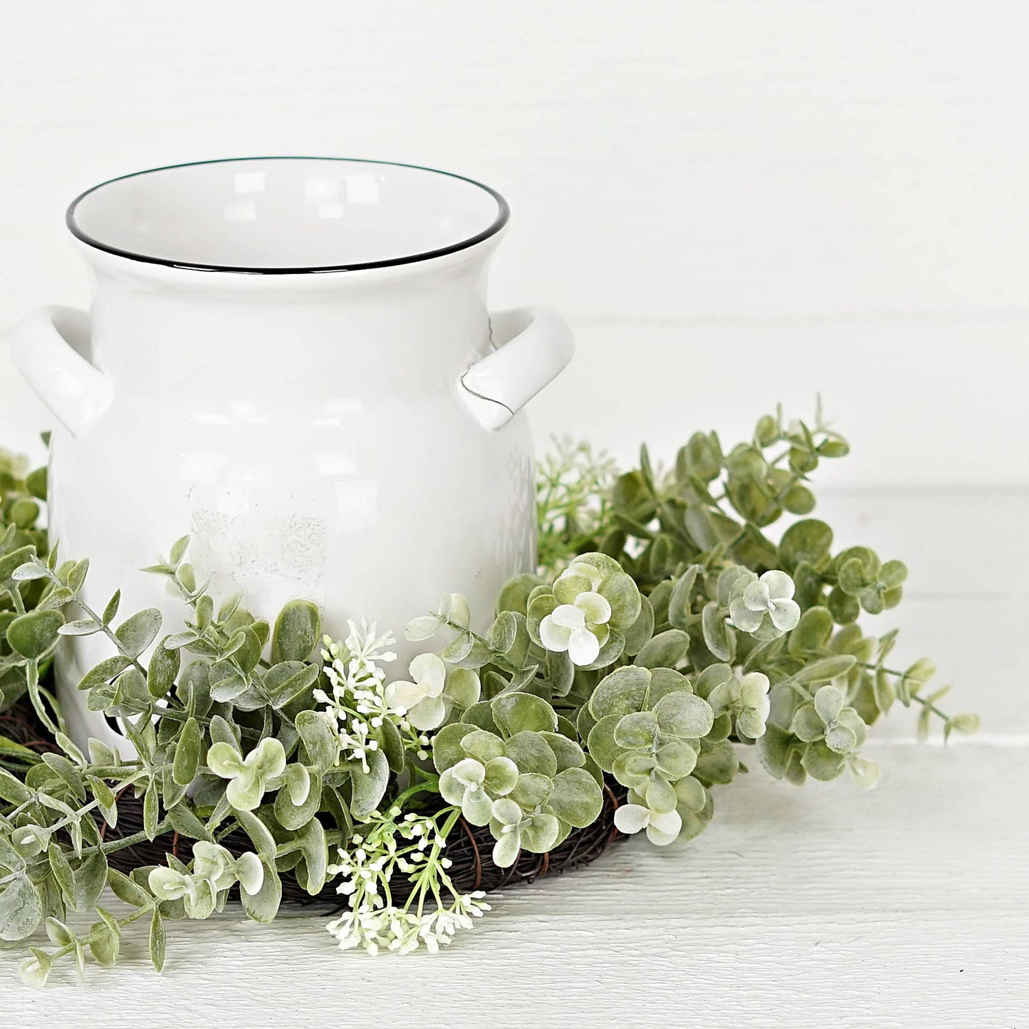 16in(6.5) Twig Wreath-Sage Eucalyptus with Seeds