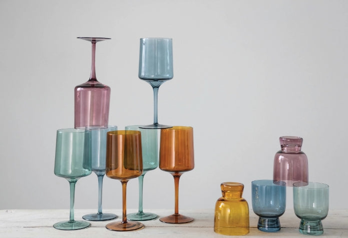 Multicolored Drinking Glass Set of 4