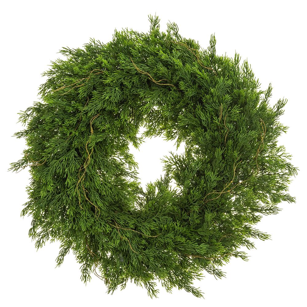 22" Cedar Wreath  Green