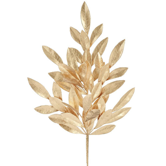 24" Bay Leaf Spray Gold