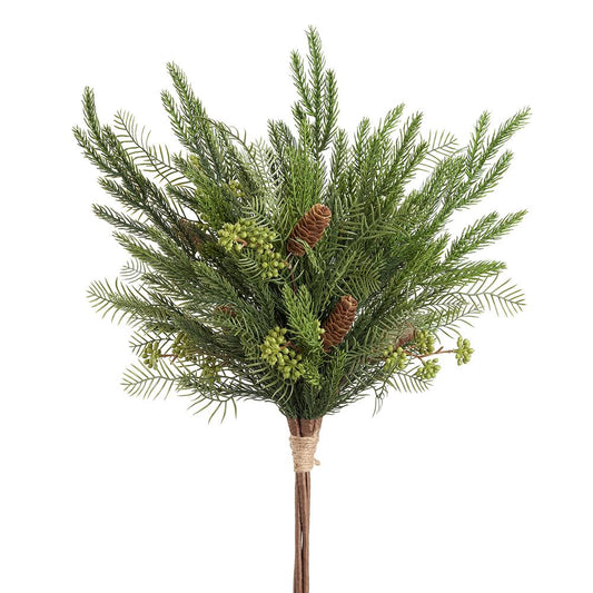 24" Berry/Pine Cone/Pine Bouquet Green Brown