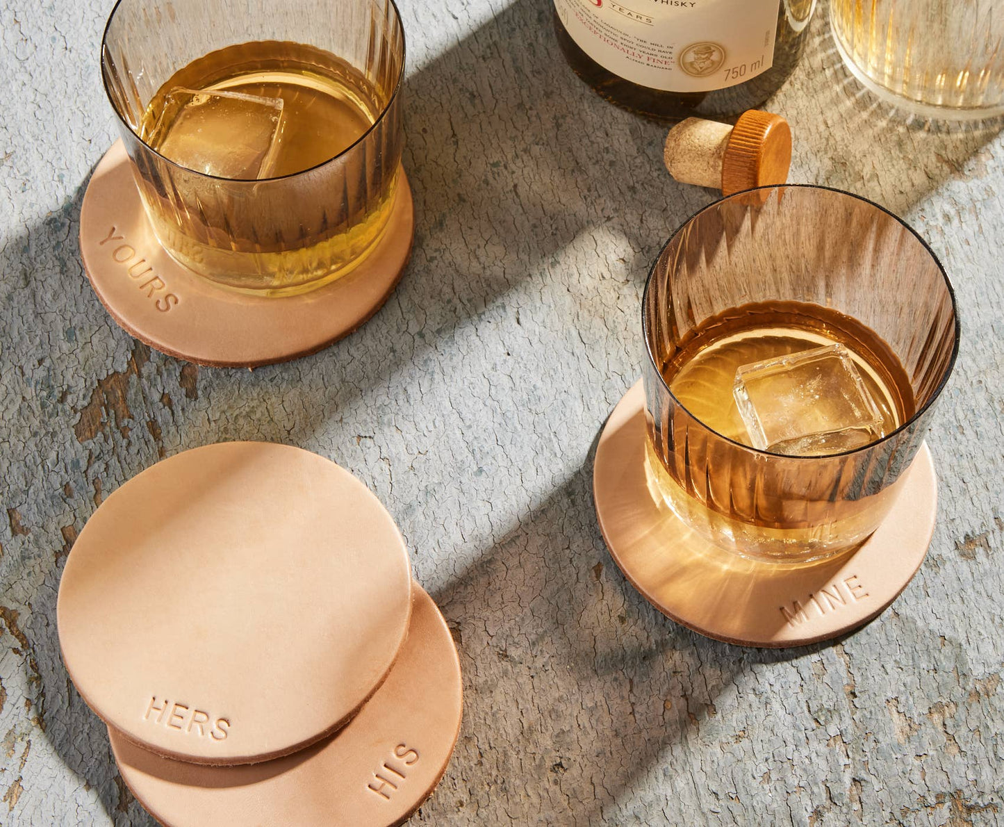 Leather Coasters. HIS-HERS-MINE-YOURS