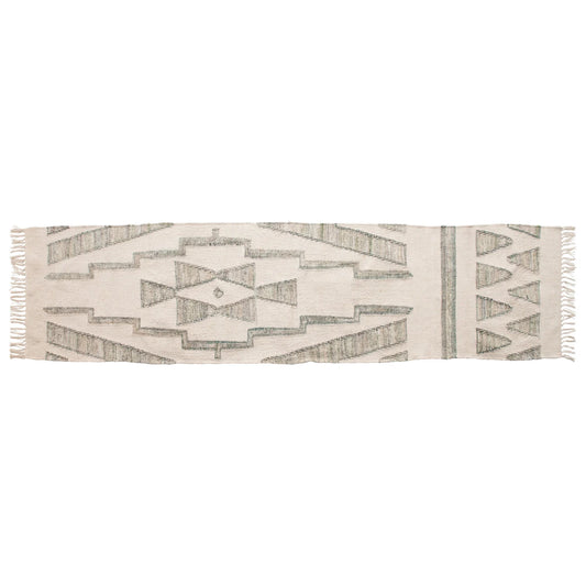 Hand-Woven Cotton and Wool Kilim Floor Runner