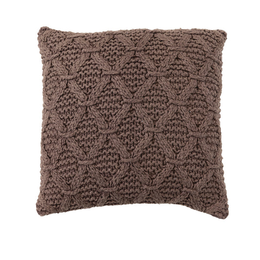 Cotton Slub Pillow w/ Diamond Pattern, Polyester Fill