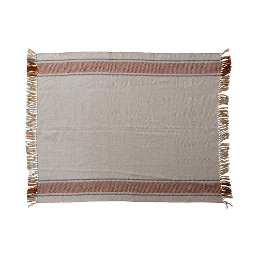 Hand-Woven Recycled PET Indoor/Outdoor Throw w/ Fringe