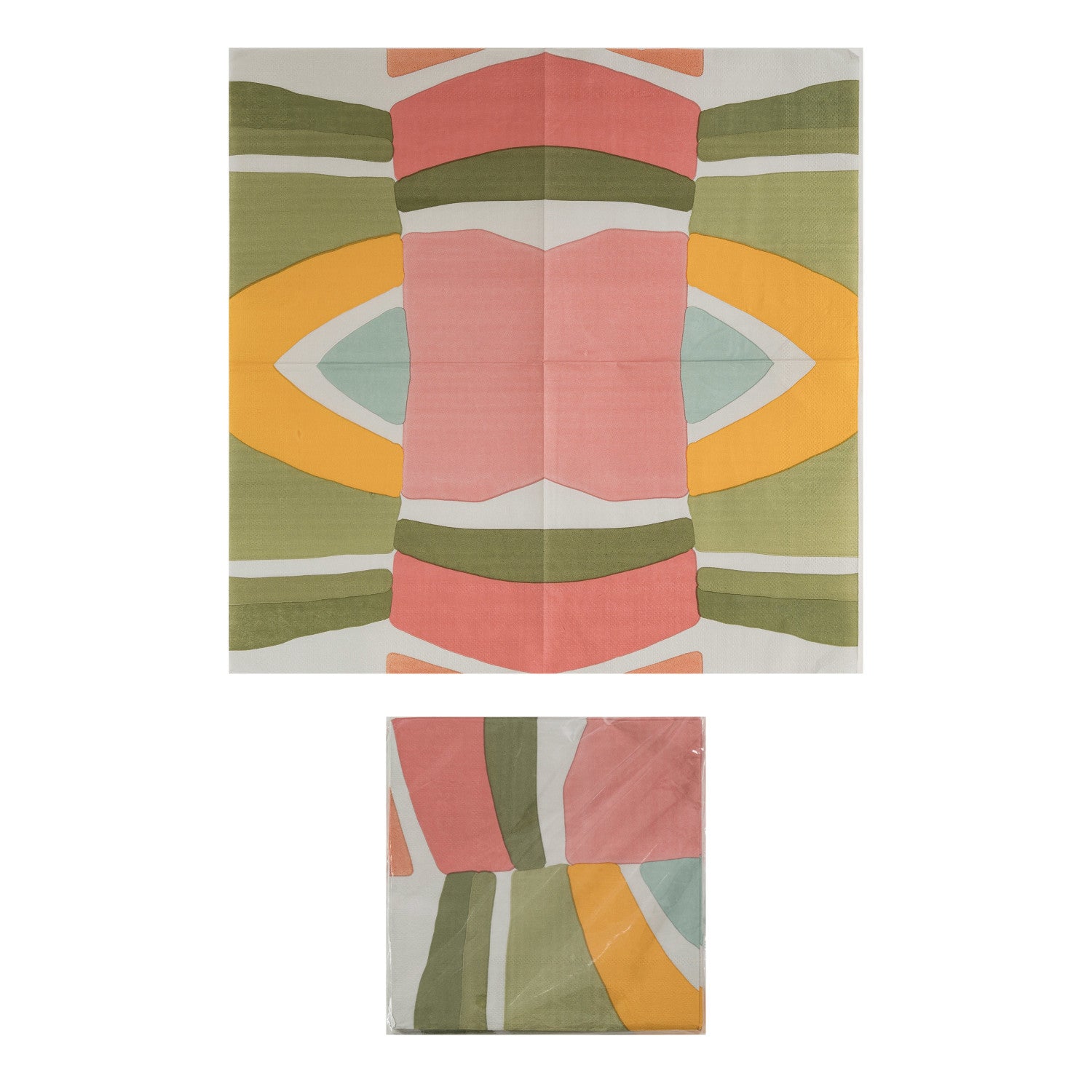 Paper Napkins w/ Abstract Design (Contains 50 Folded Pieces)