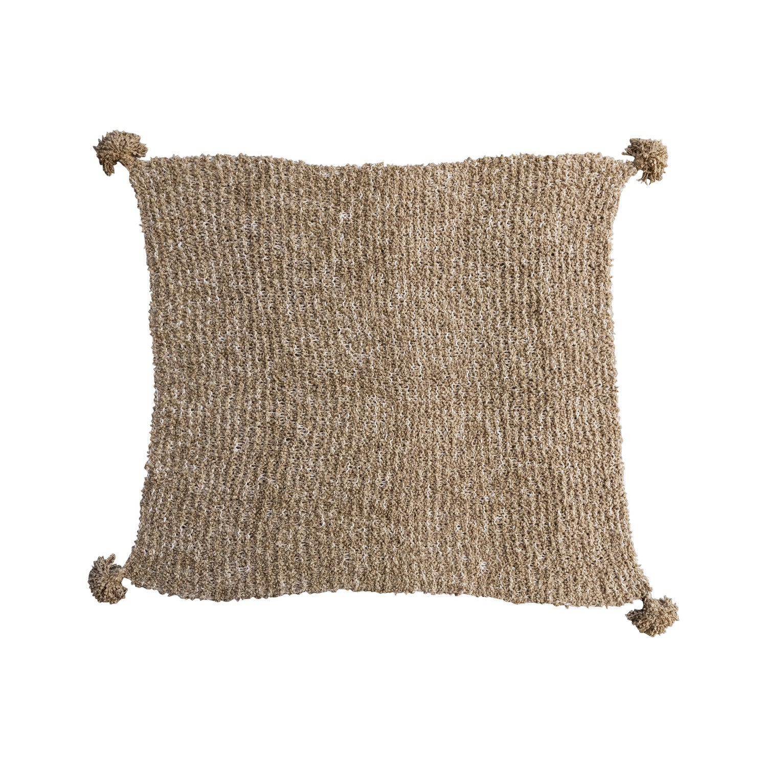 Woven Fabric Chunky Knit Throw w/ Tassels