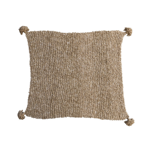 Woven Fabric Chunky Knit Throw w/ Tassels