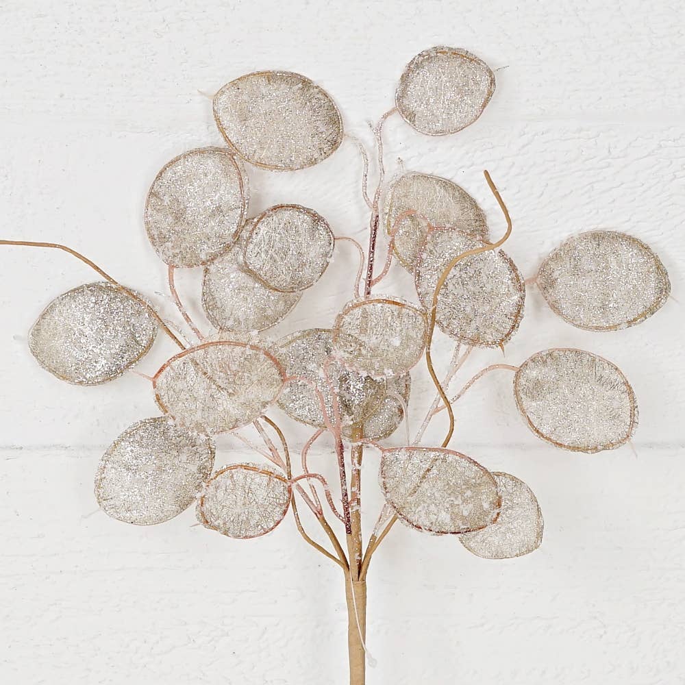 32070-14in Pick-Faux Lunaria silver dollars-CHAM