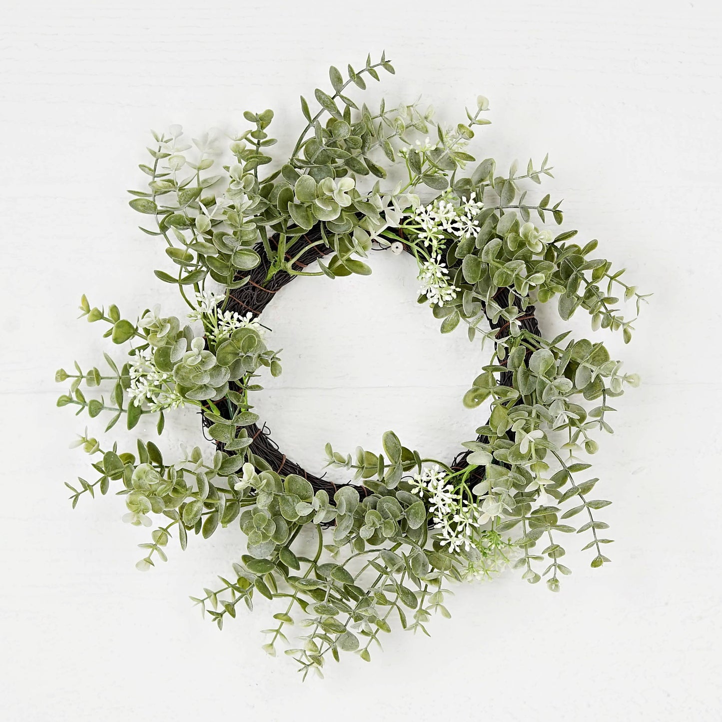 16in(6.5) Twig Wreath-Sage Eucalyptus with Seeds