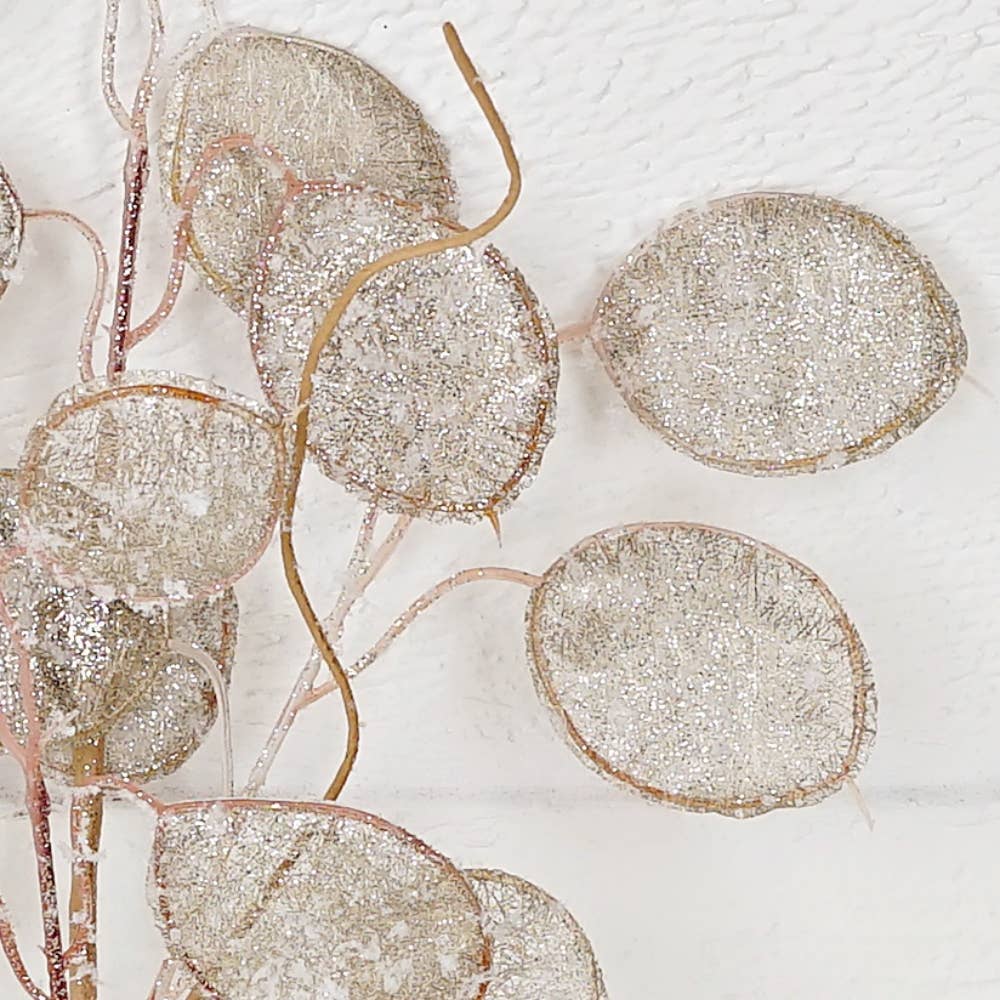 32070-14in Pick-Faux Lunaria silver dollars-CHAM