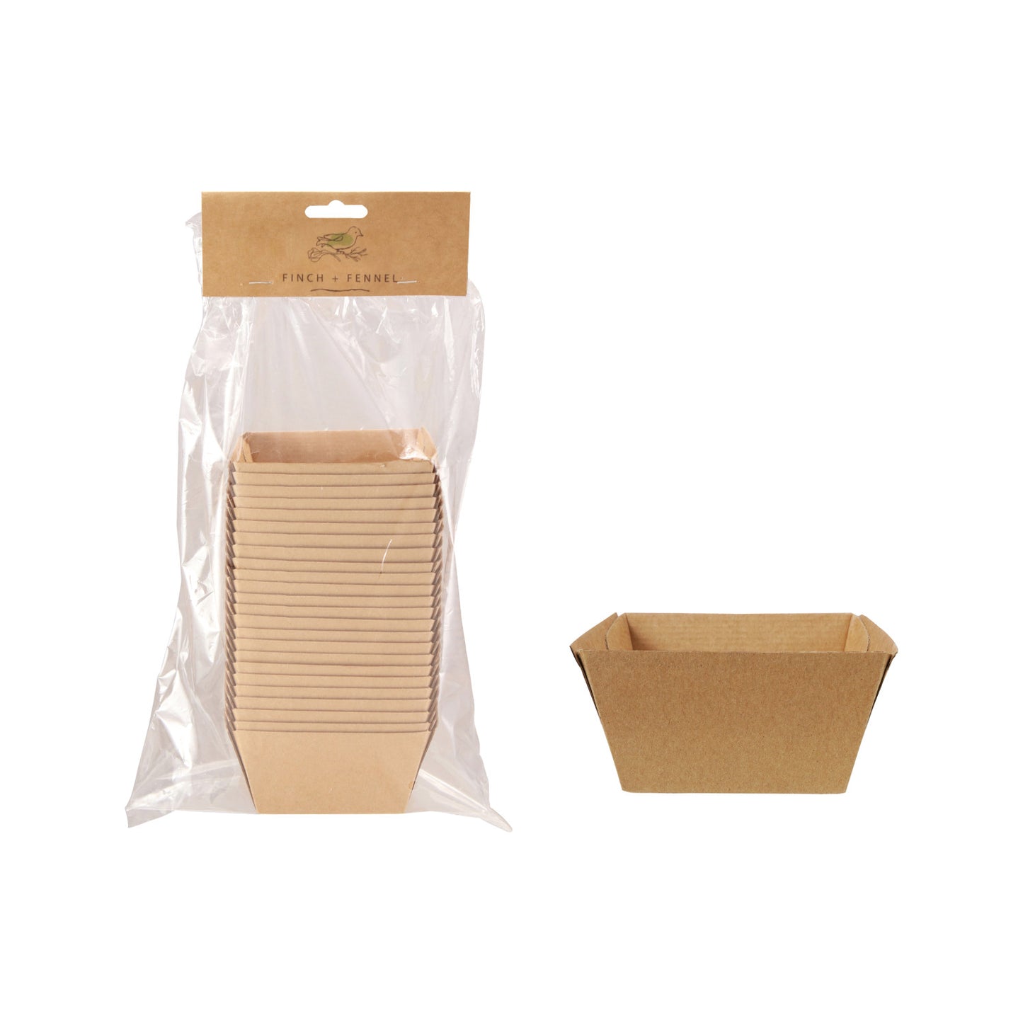 Paper Single Use Container, Natural, Set of 24