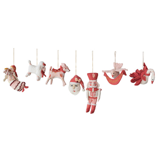 Handmade Wool Felt Santa Head Ornament ©