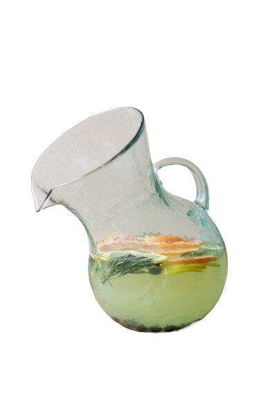 Large Glass Tilted Pitcher