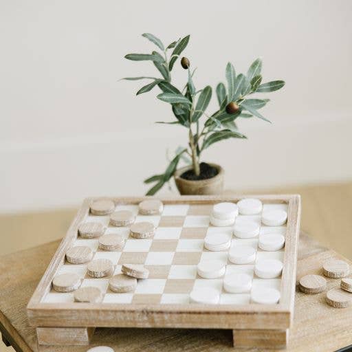 Wooden Checkerboard with Storage