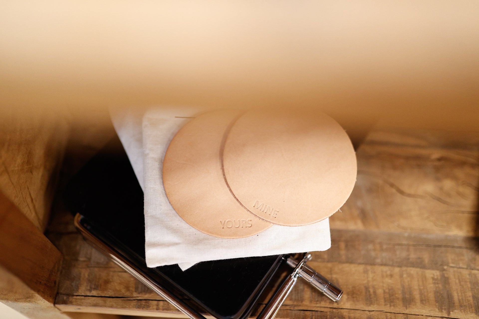 Leather Coasters. HIS-HERS-MINE-YOURS