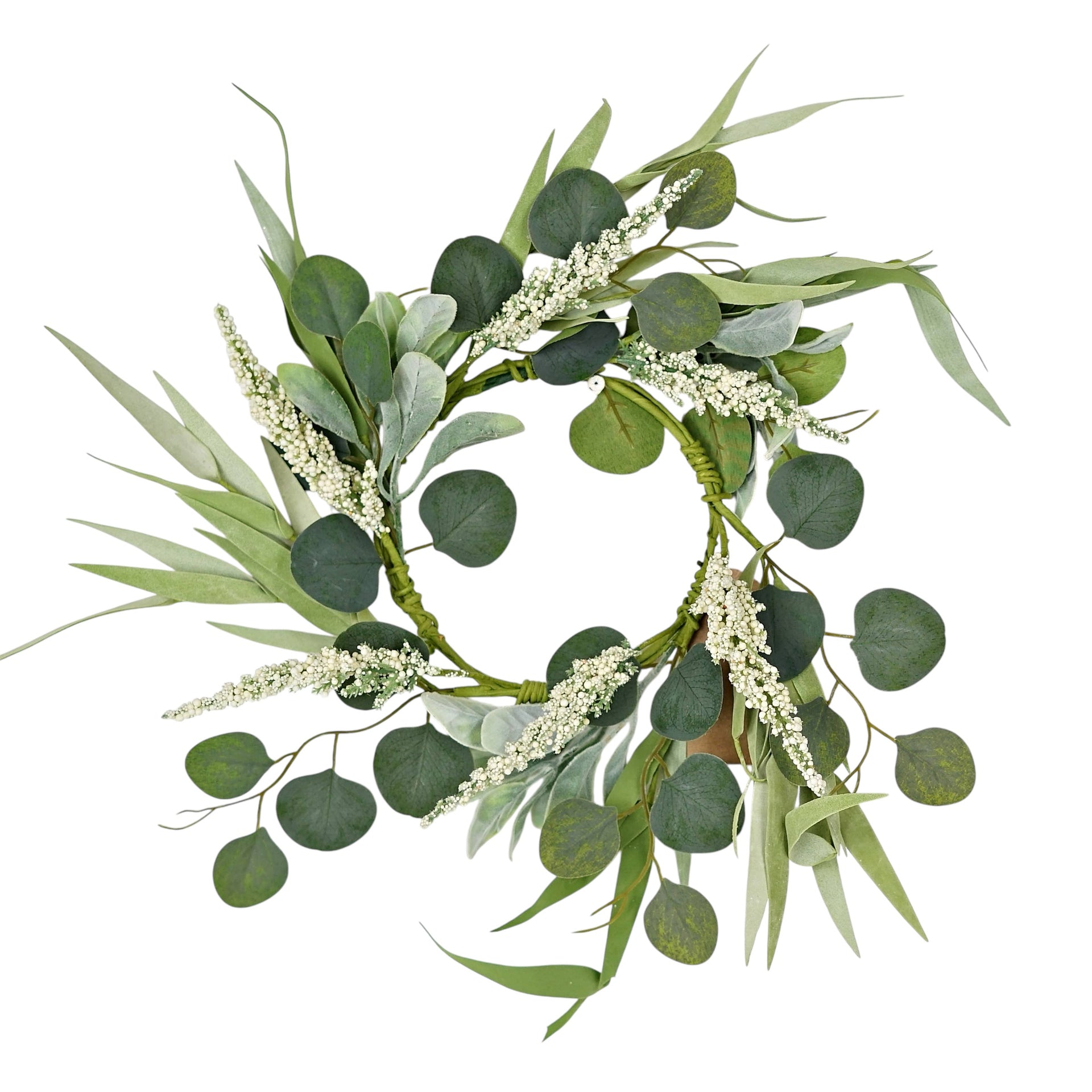 15in(6) Wreath-Mixed Eucalytus,Lamb Ear and Heather