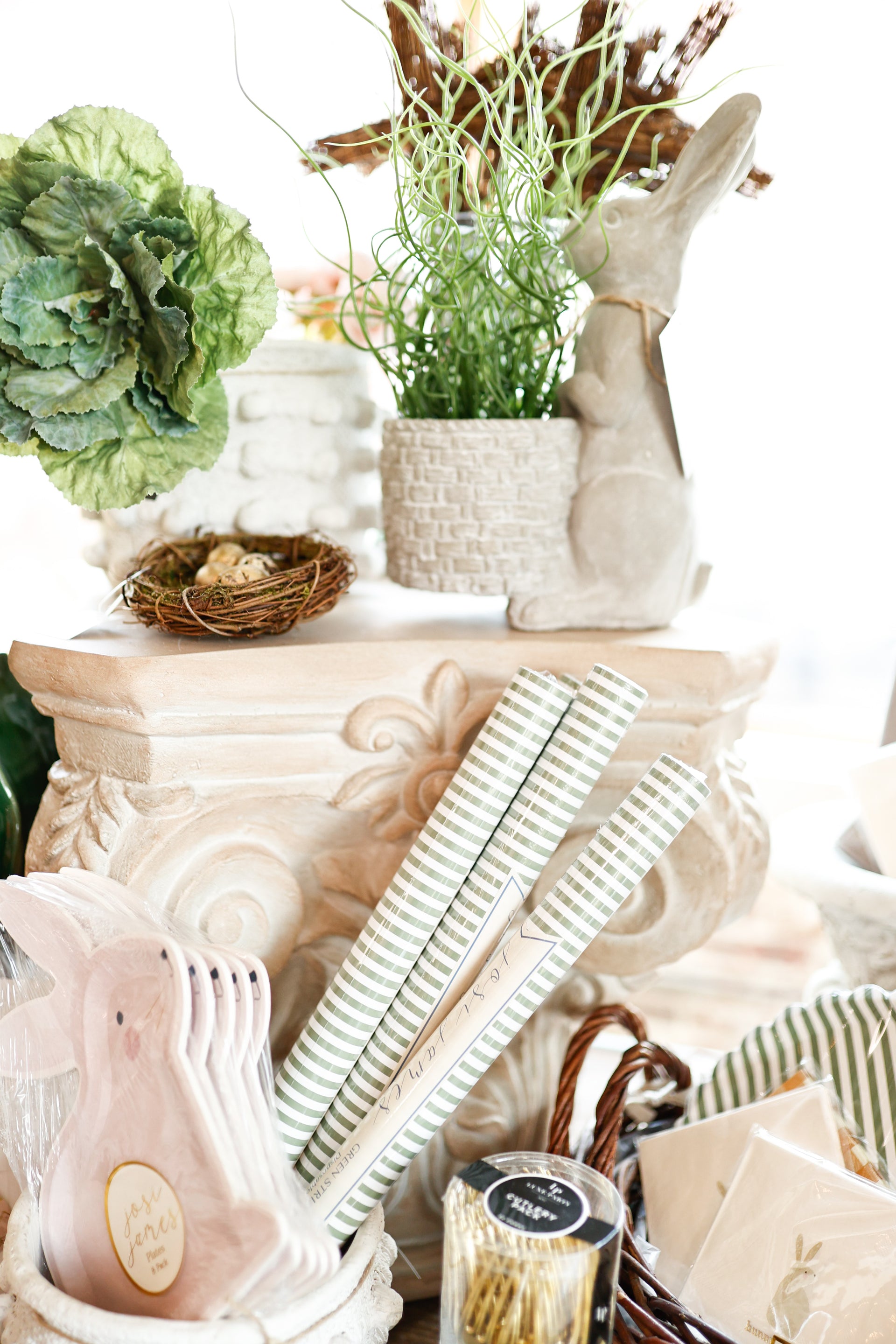 Green Striped Paper Table Runner – 19.5” x 150” | Disposable Party Table Décor