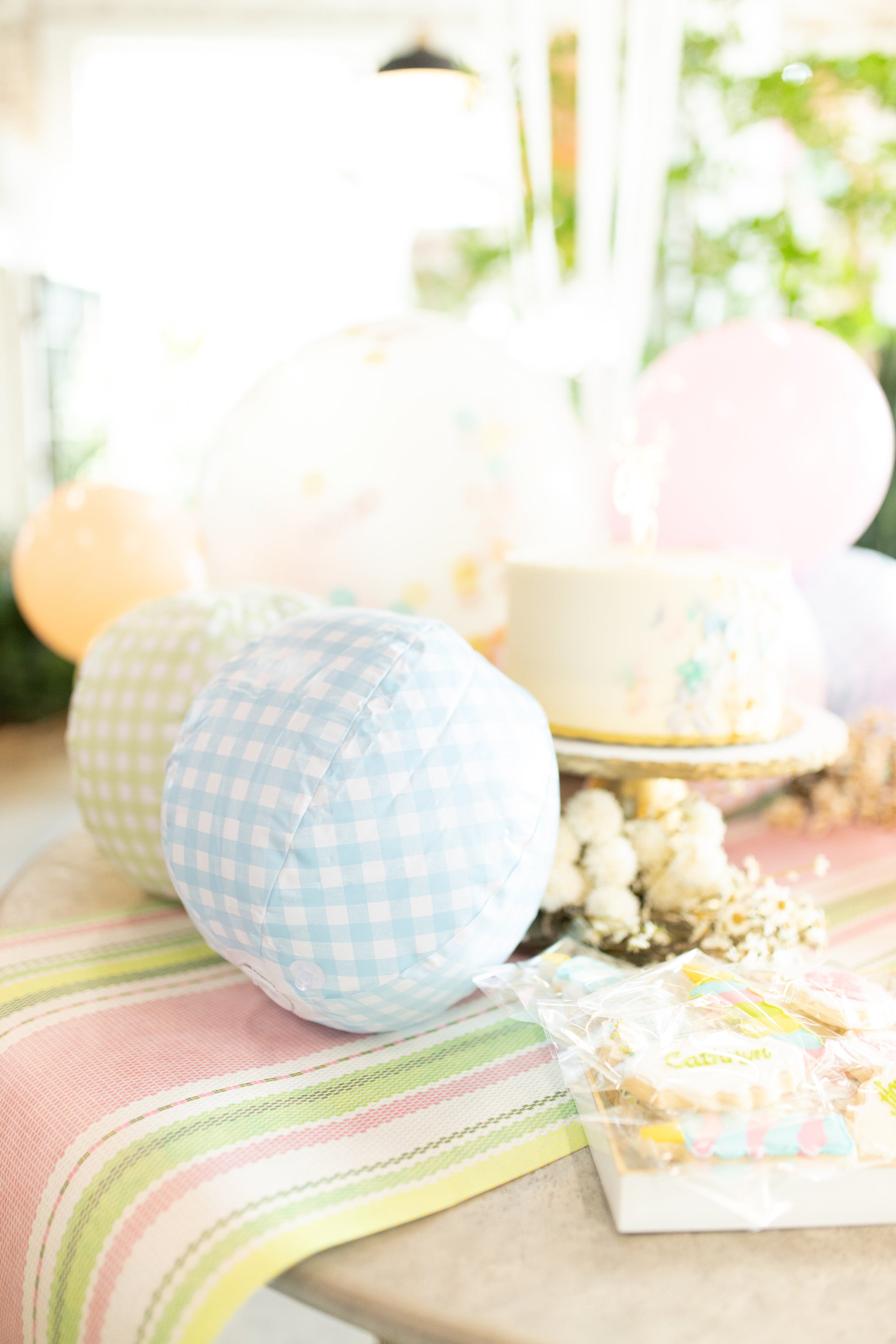 Summer Striped Paper Table Runner