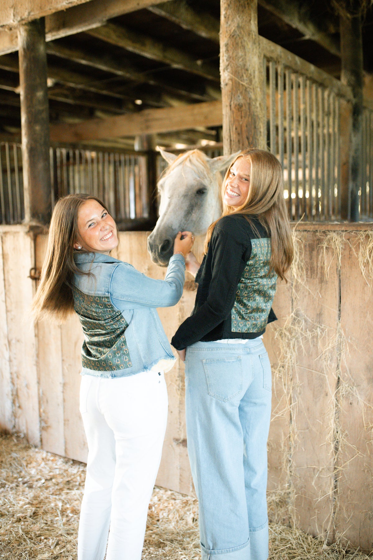 Black Denim Stirrups Jacket